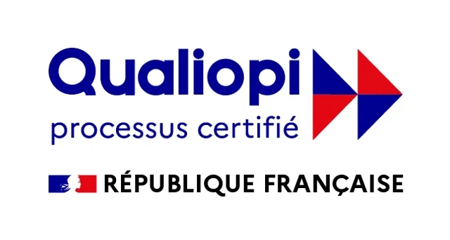 Logo Qualiopi, processus certifié, République française